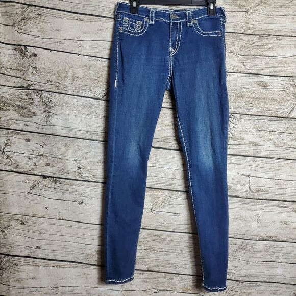 True Religion Jennie Curvy Skinny No Pocket Jeans Sz 28 - Picture 1 of 9